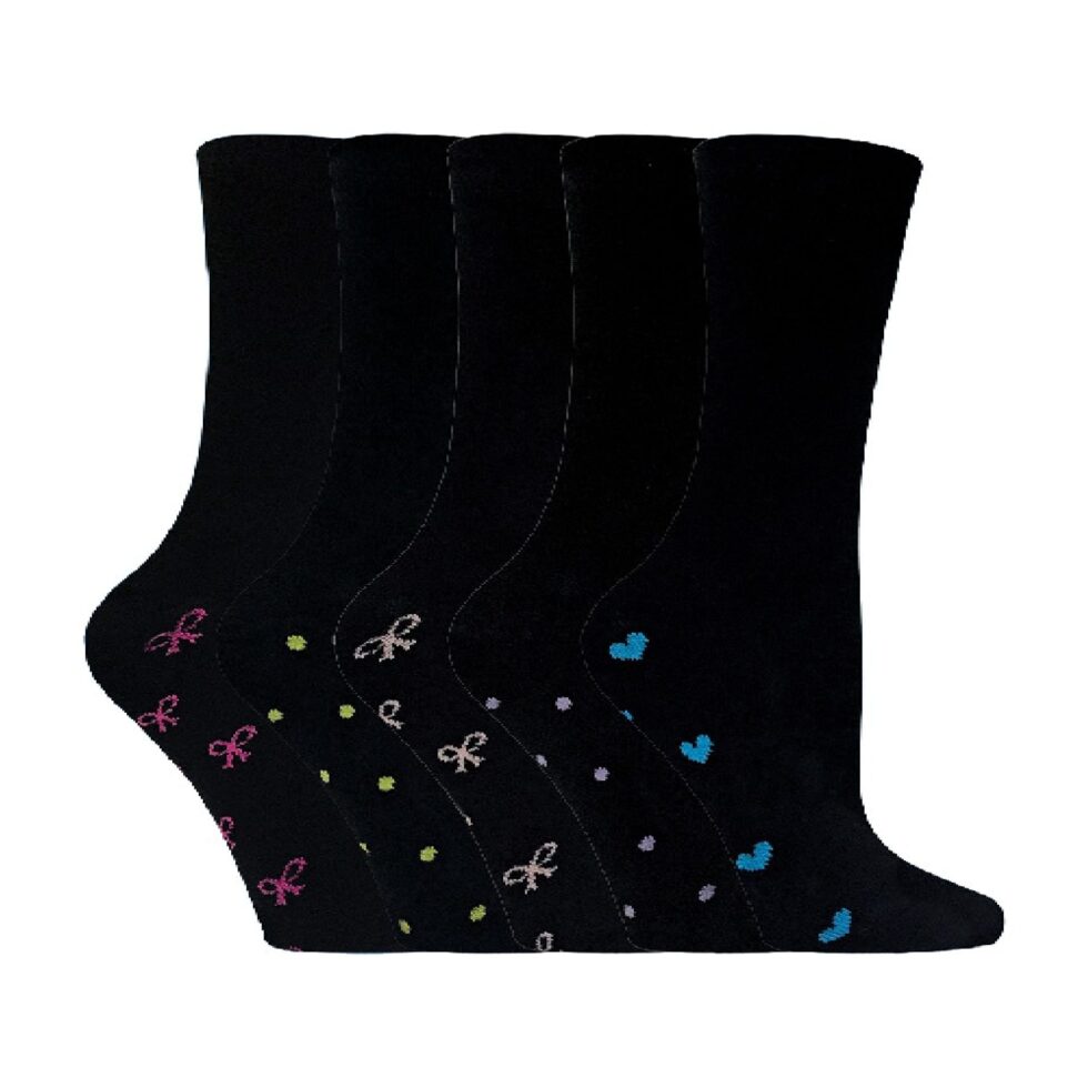 ladies black cotton socks
